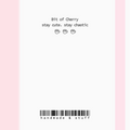 3x3 cute sticky note looking like a receipt with 'Bit of Cherry' branding and text on a pink and white background