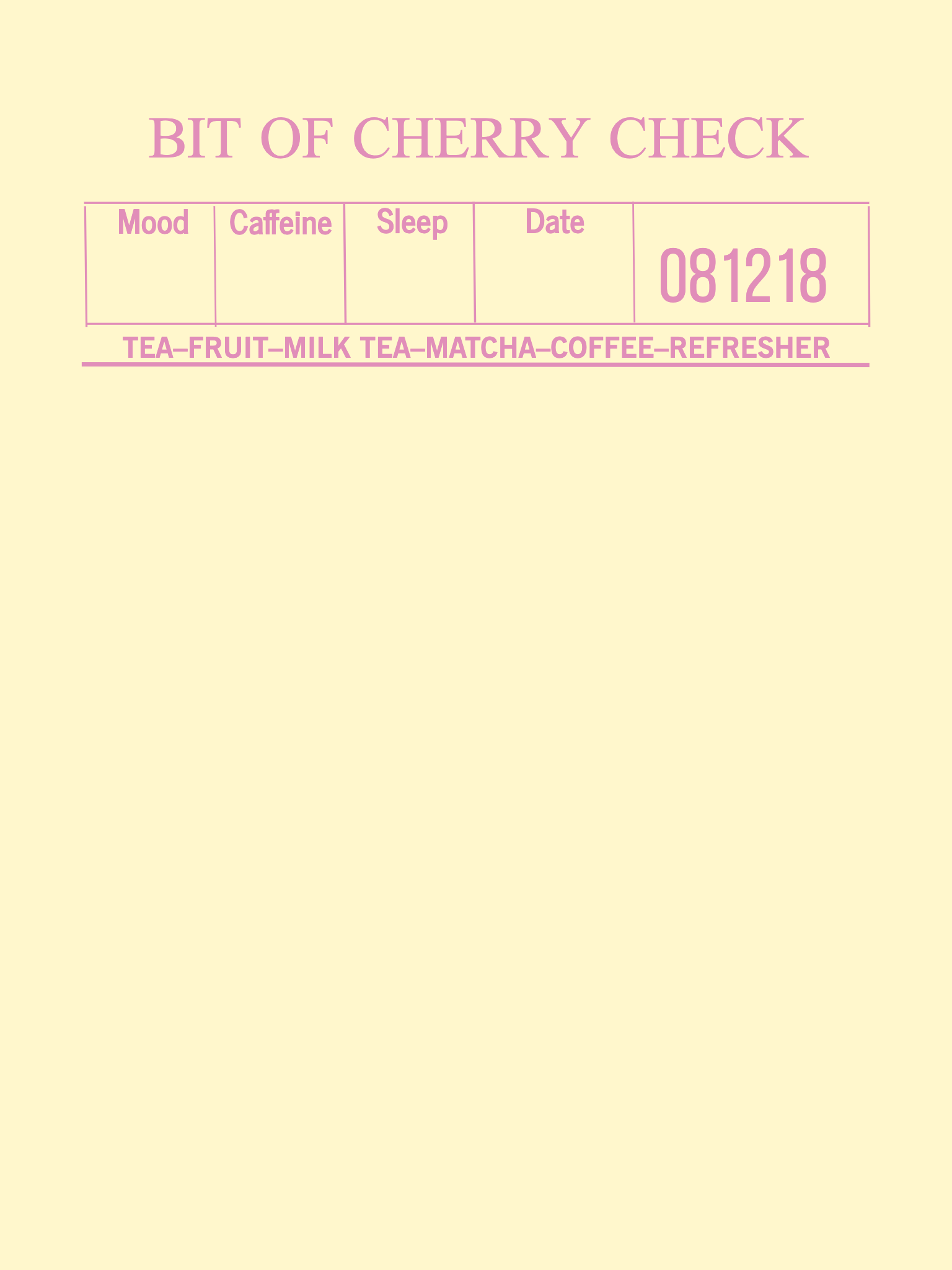 4x6 cute sticky note on yellow pastel background with text and checkboxes for a daily check-in sheet.