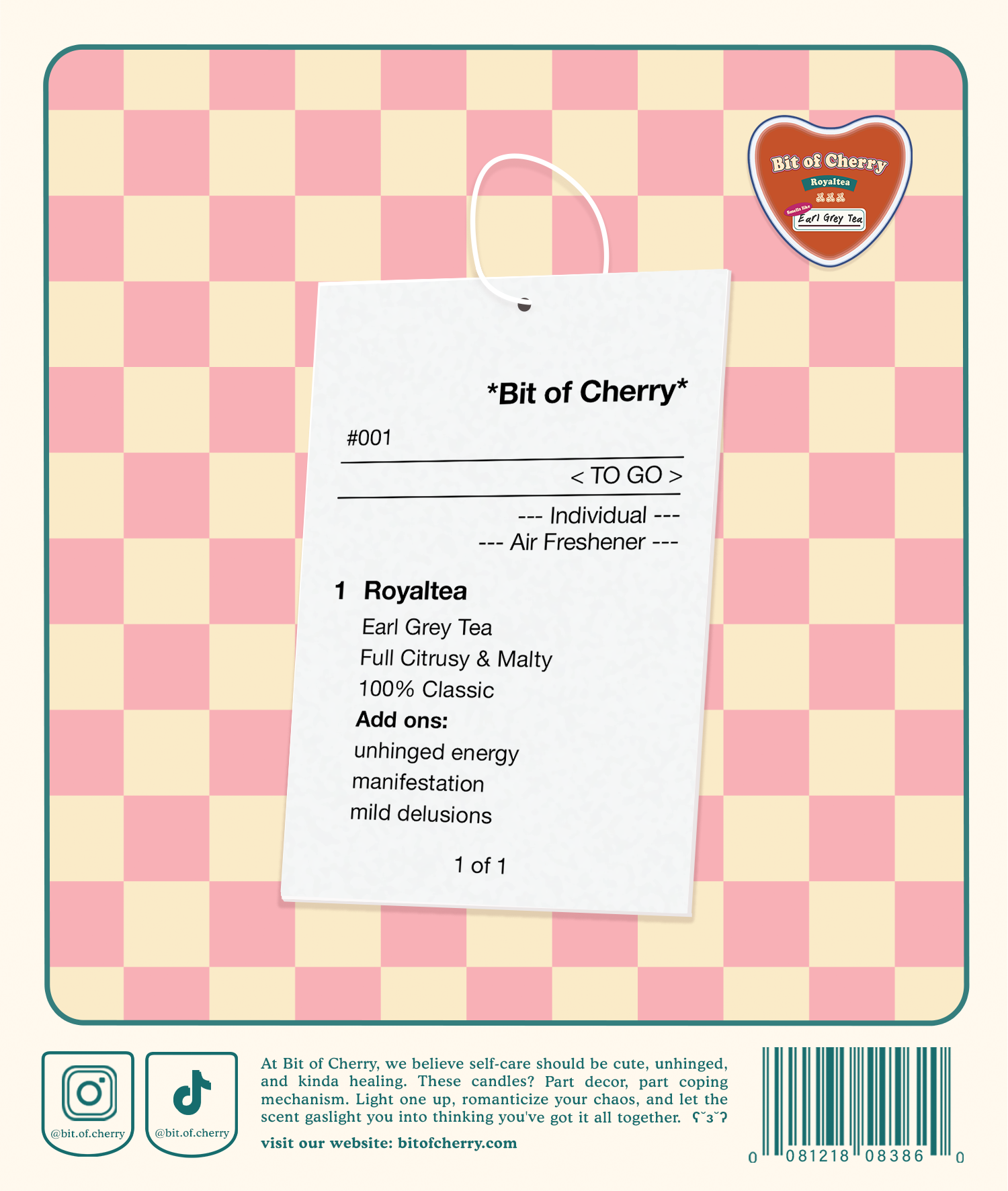 cute 'Earl Grey Tea' scented Air Freshener from 'Bit Of Cherry'