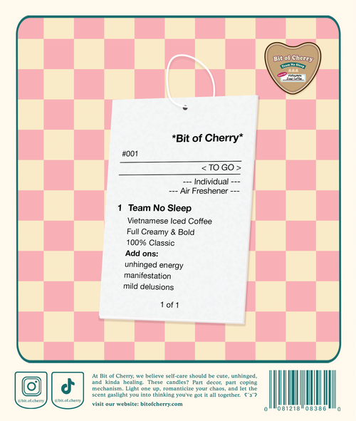 cute 'Vietnamese Iced Coffee' scented Air Freshener from 'Bit Of Cherry'