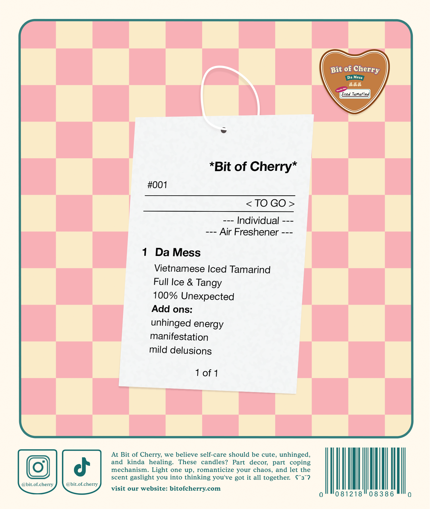 cute 'Iced Tamarind ' scented Air Freshener from 'Bit Of Cherry'