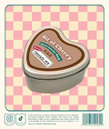 Milk Tea boba Scented candle in 'Chocolate Milk' scent in heart-shaped tin can 4.2 oz from 'Bit of Cherry'